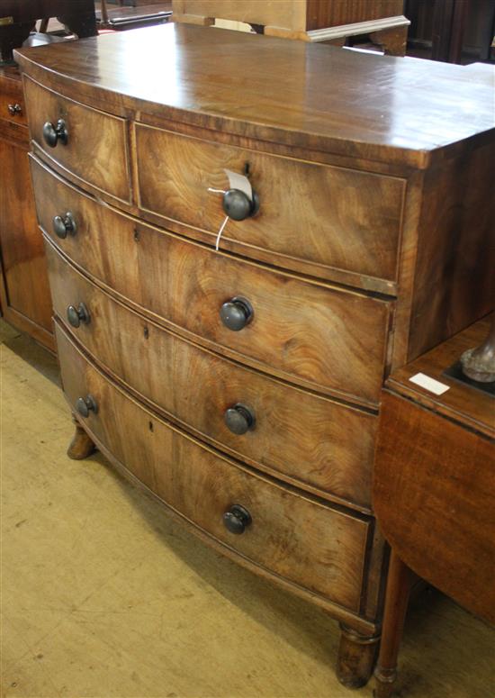 Victorian mahogany bow-fronted chest